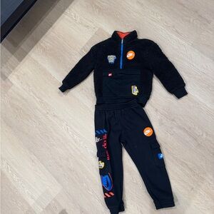 Nike Kids Black and Blue Graphic Jogger Set